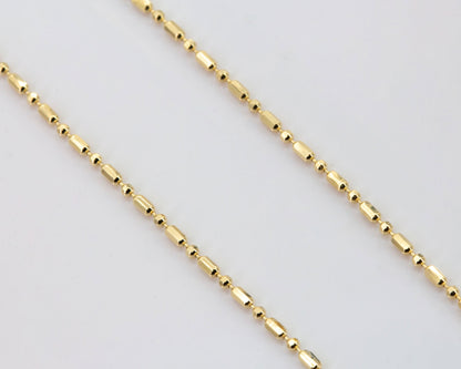 Halskette 14 Karat 585 Goldkette Modell "Punkt-Strich" – Feine Echtgold Damen Halskette