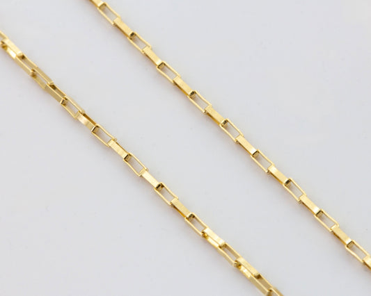 Halskette 14 Karat 585 Goldkette Modell "Rettangolo" – Feine Echtgold Damen Halskette