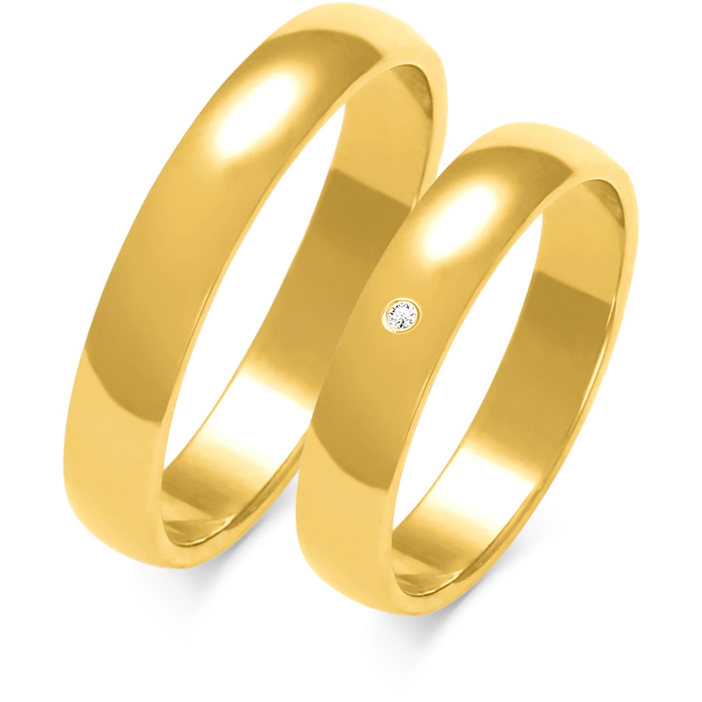 Klassisch 4.0 mm + 4.0 mm - 0.005 ct. Diamanten