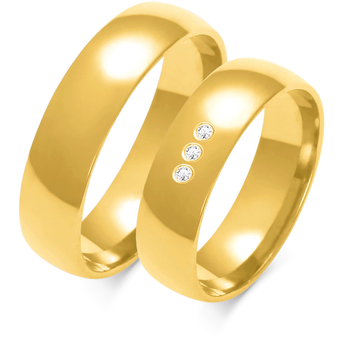 Klassisch 5.50 mm + 5.50 mm - 0,042 ct. Diamanten