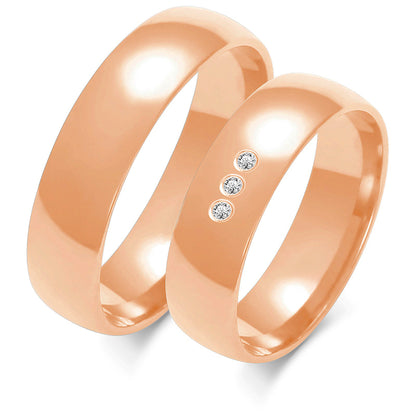 Klassisch 5.50 mm + 5.50 mm - 0,042 ct. Diamanten