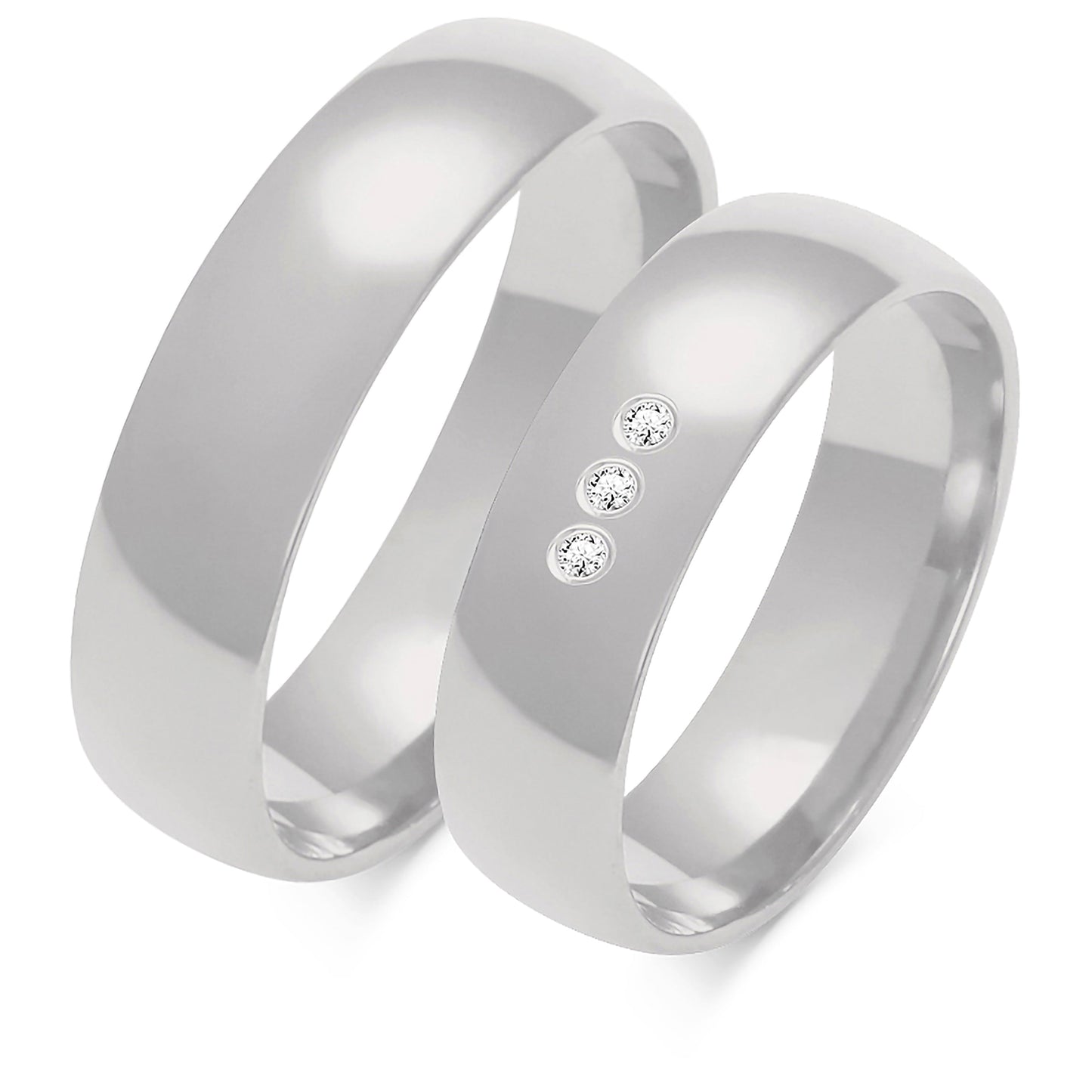 Klassisch 5.50 mm + 5.50 mm - 0,042 ct. Diamanten