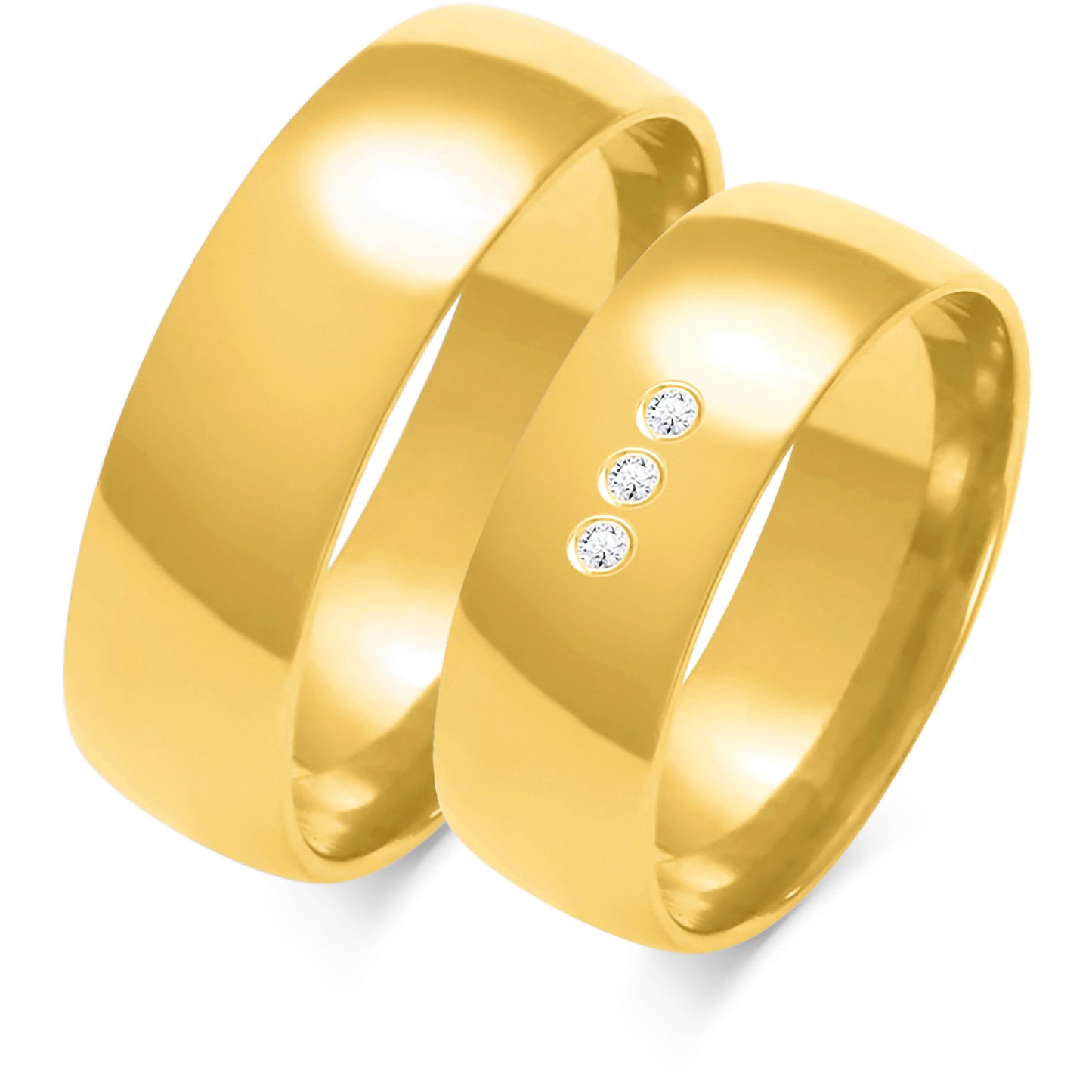 Klassisch 6.50 mm + 6.50 mm - 0,042 ct. Diamanten