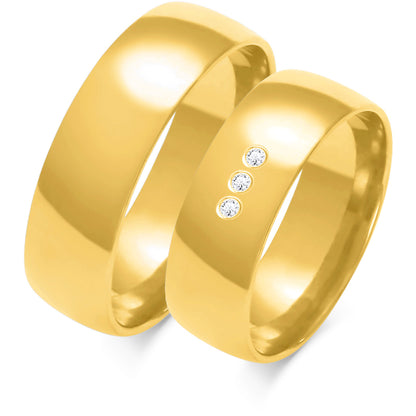 Klassisch 6.50 mm + 6.50 mm - 0,042 ct. Diamanten