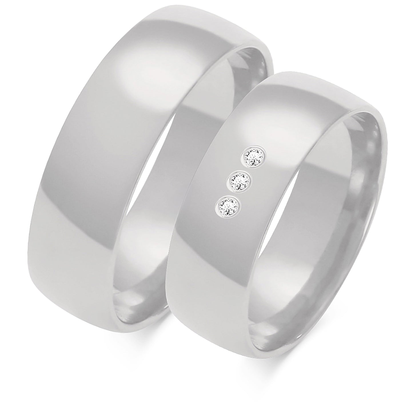 Klassisch 6.50 mm + 6.50 mm - 0,042 ct. Diamanten