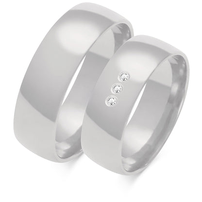 Klassisch 6.50 mm + 6.50 mm - 0,042 ct. Diamanten