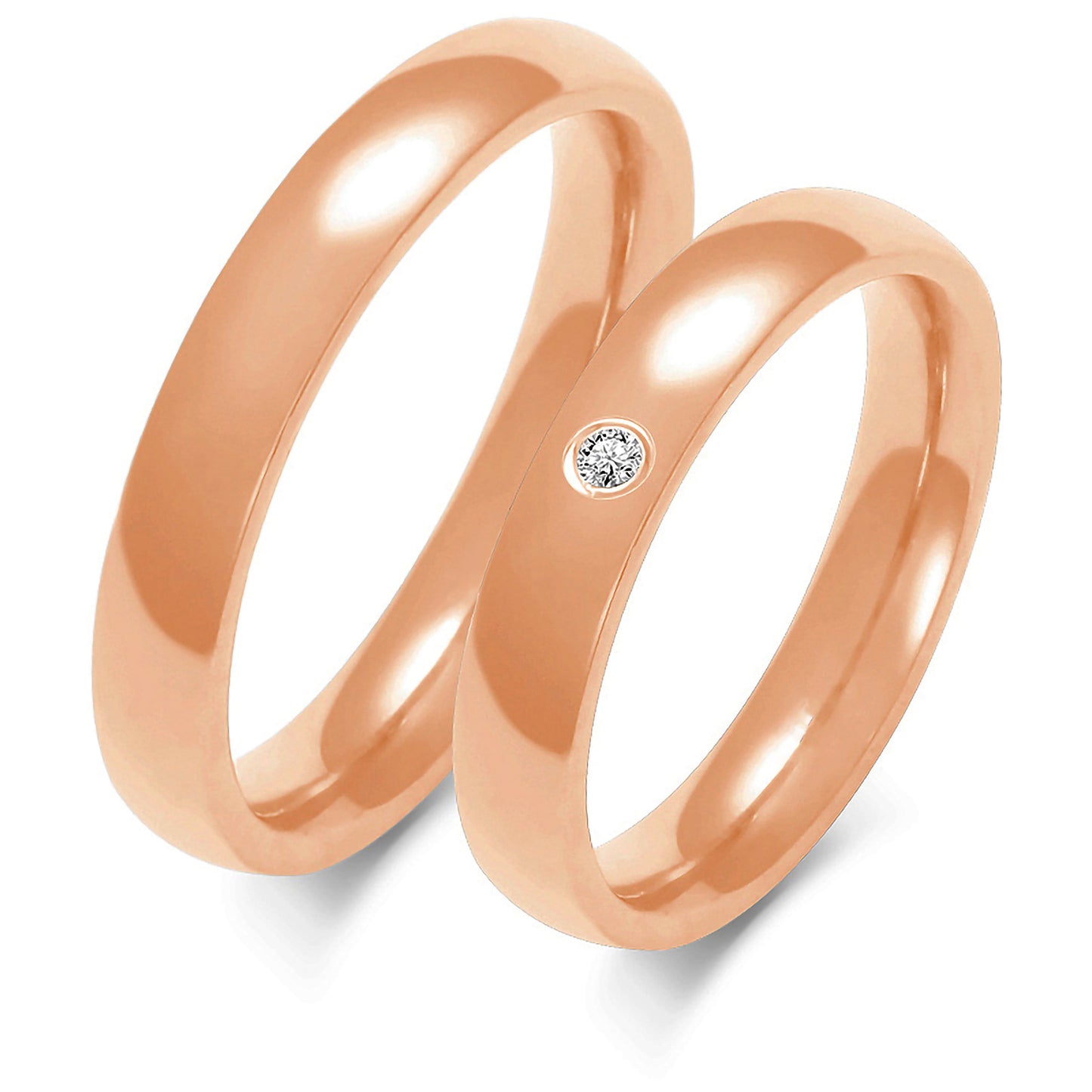 Klassisch 4.00 mm + 4.00 mm - 0,033 ct. Diamanten