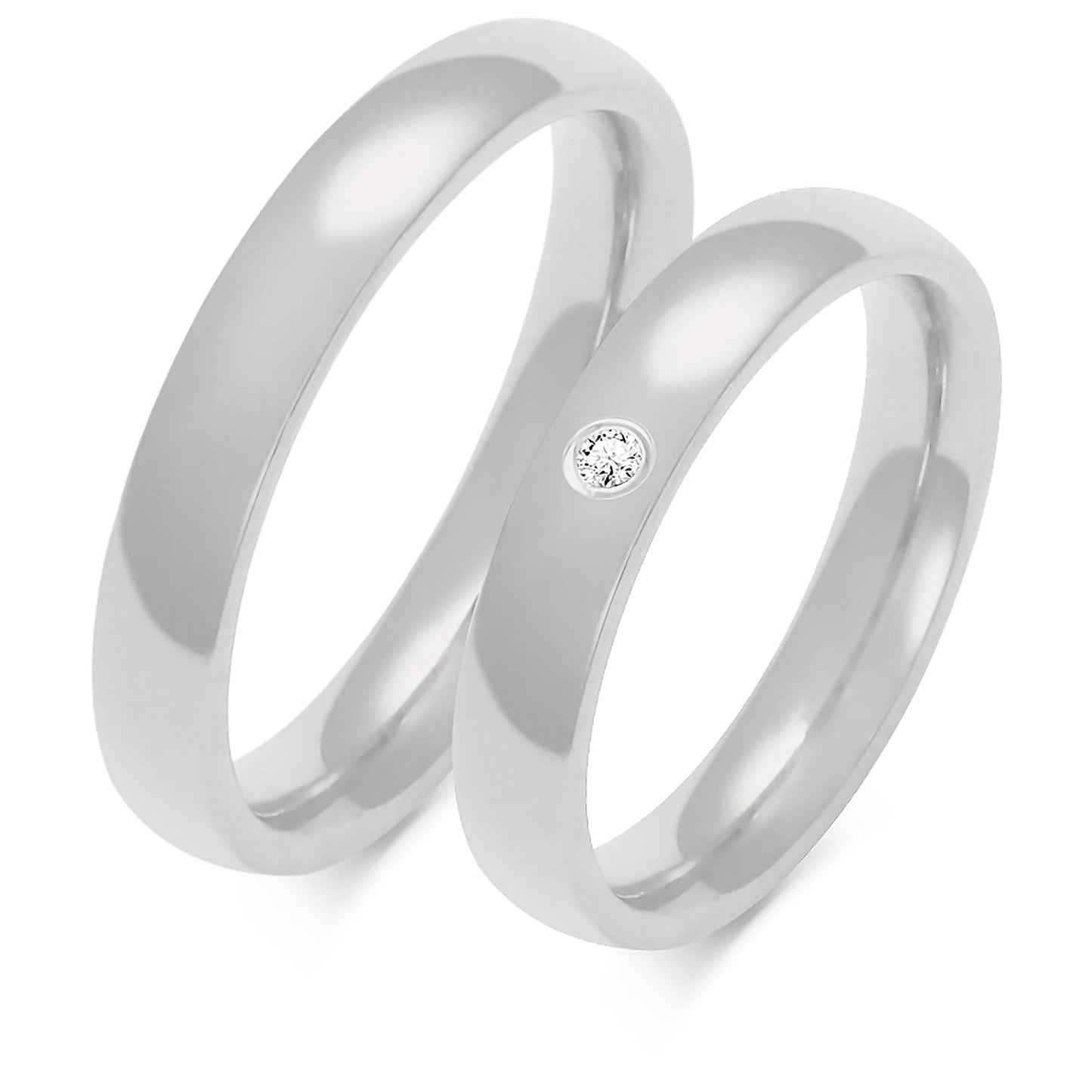 Klassisch 4.00 mm + 4.00 mm - 0,033 ct. Diamanten