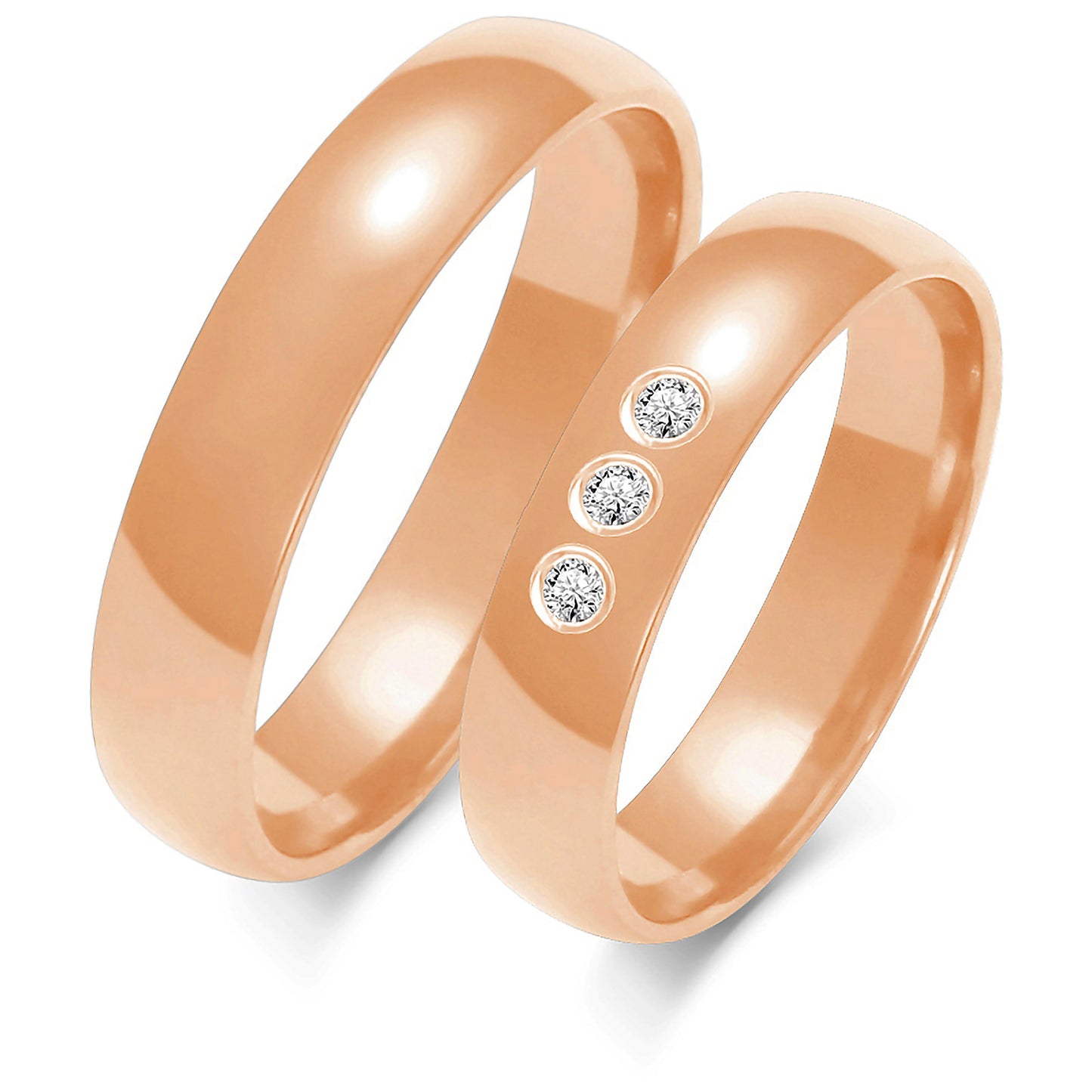 Klassisch 5.00 mm + 5.00 mm - 0,195 ct. Diamanten