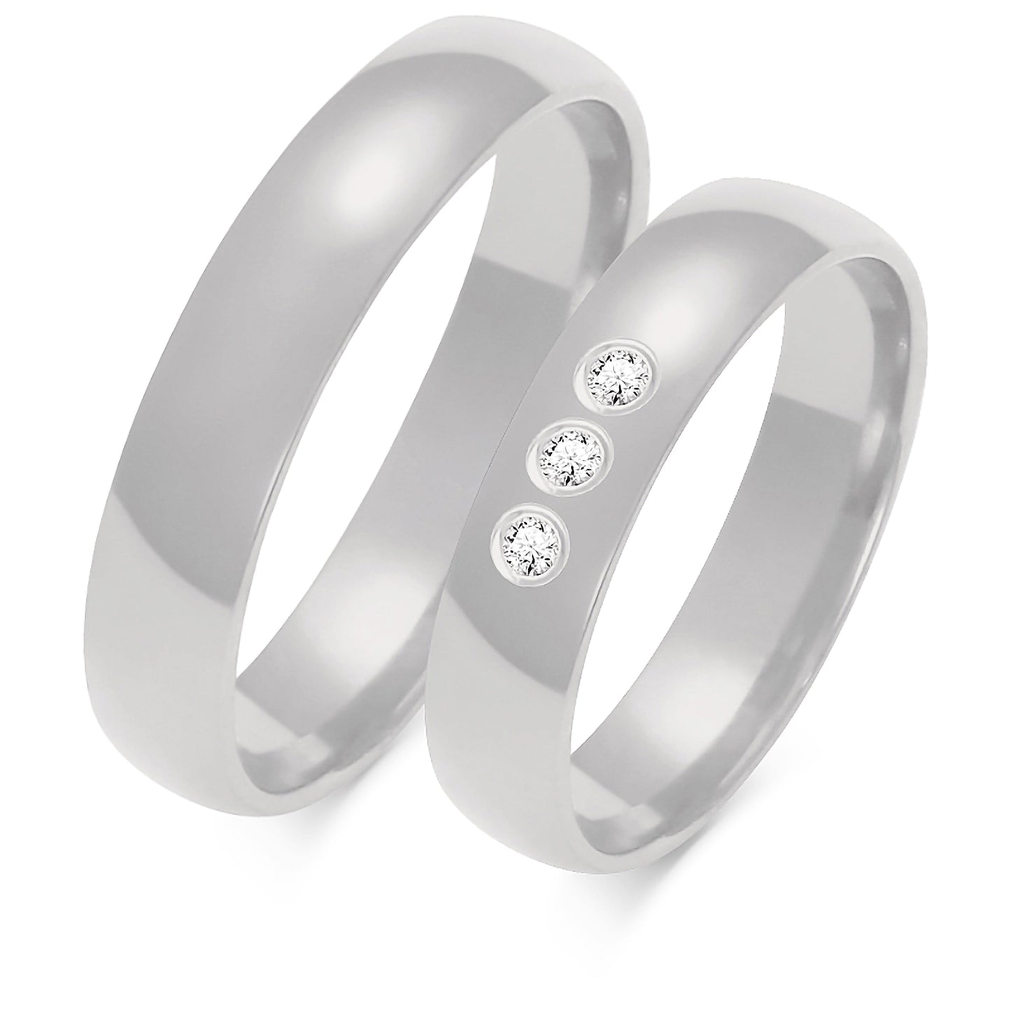 Klassisch 5.00 mm + 5.00 mm - 0,195 ct. Diamanten