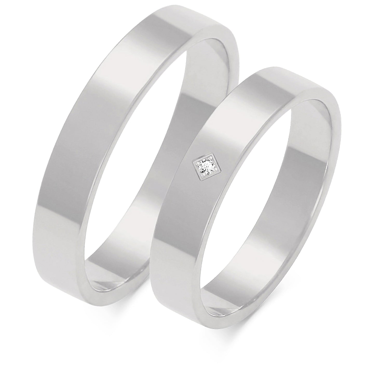 Plain 4.00 mm + 4.00 mm - 0,005 ct. Diamanten