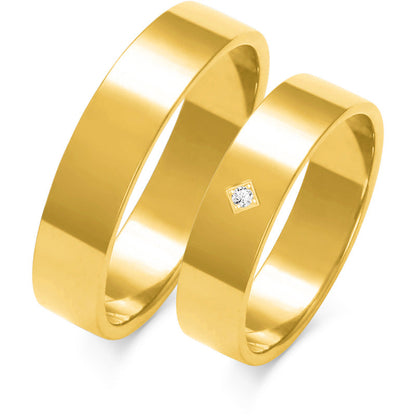 Plain 5.00 mm + 5.00 mm - 0,009 ct. Diamanten