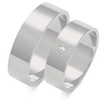 Plain 6.00 mm + 6.00 mm - 0,014 ct. Diamanten