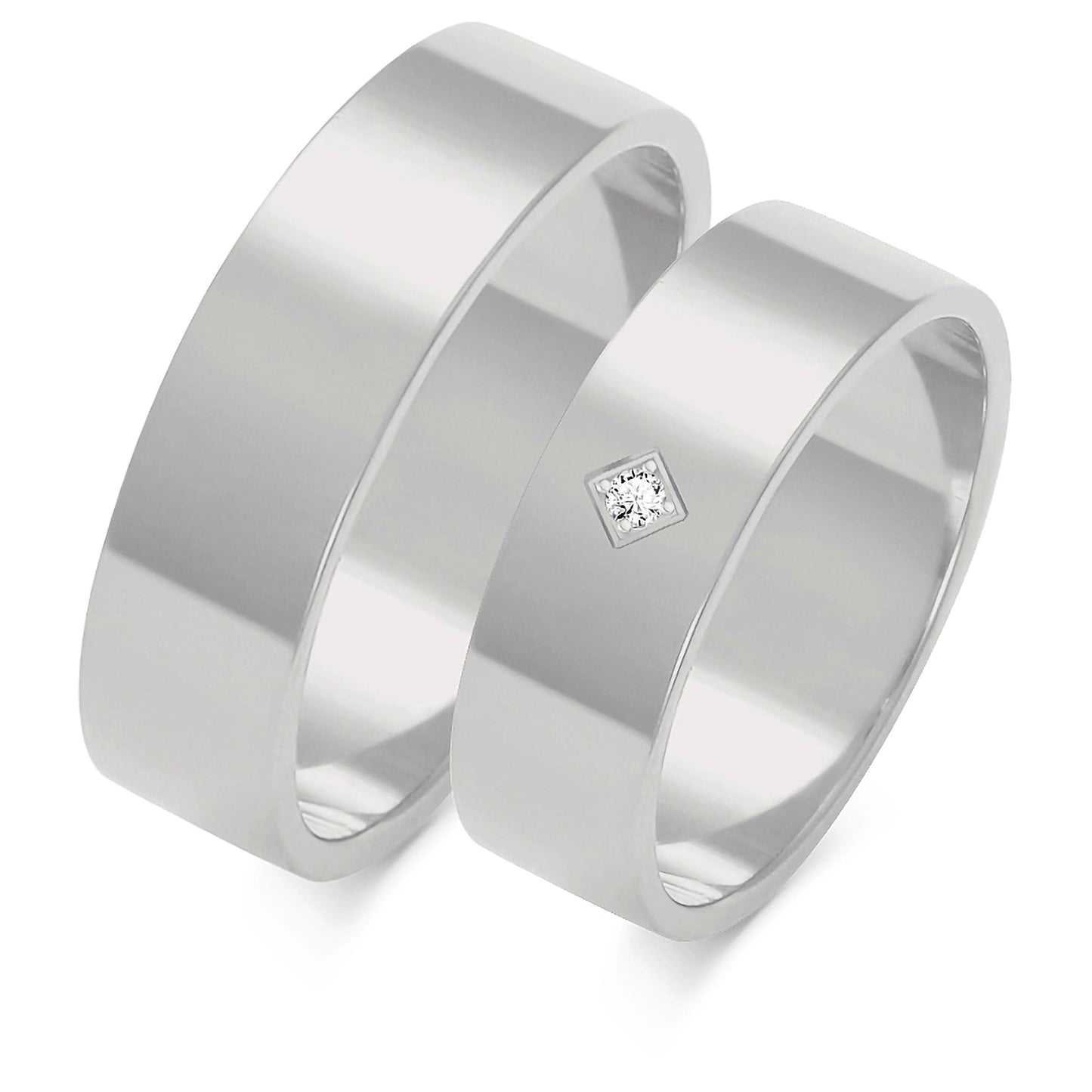 Plain 6.00 mm + 6.00 mm - 0,014 ct. Diamanten