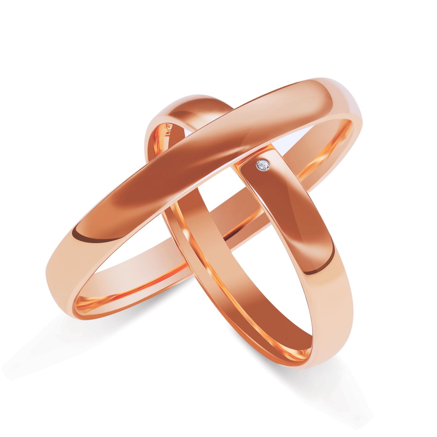 Klassisch 3.0 mm + 3.0 mm - 0.010 ct. Diamanten