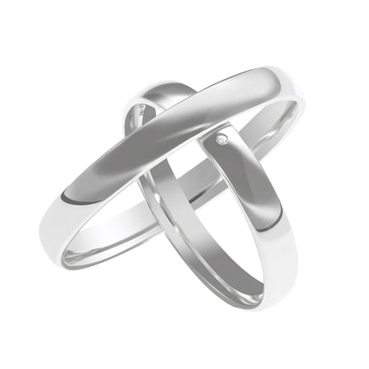 Klassisch 3.0 mm + 3.0 mm - 0.010 ct. Diamanten