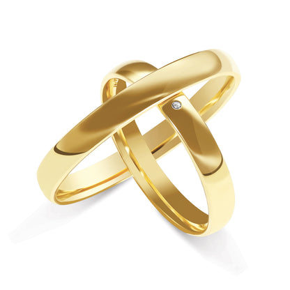Klassisch 3.0 mm + 3.0 mm - 0.010 ct. Diamanten