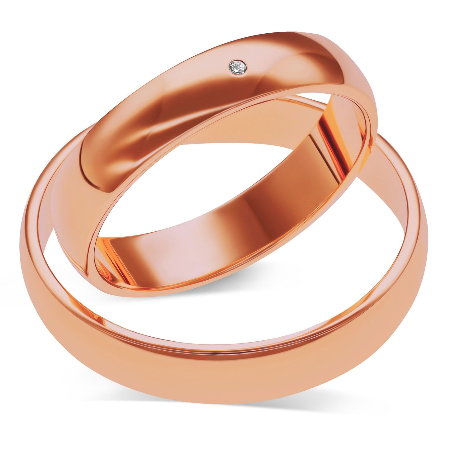 Klassisch 4.0 mm + 4.0 mm - 0.005 ct. Diamanten