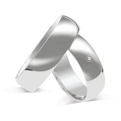 Klassisch 6.0 mm + 6.0 mm poliert - 0.014 ct. Diamant