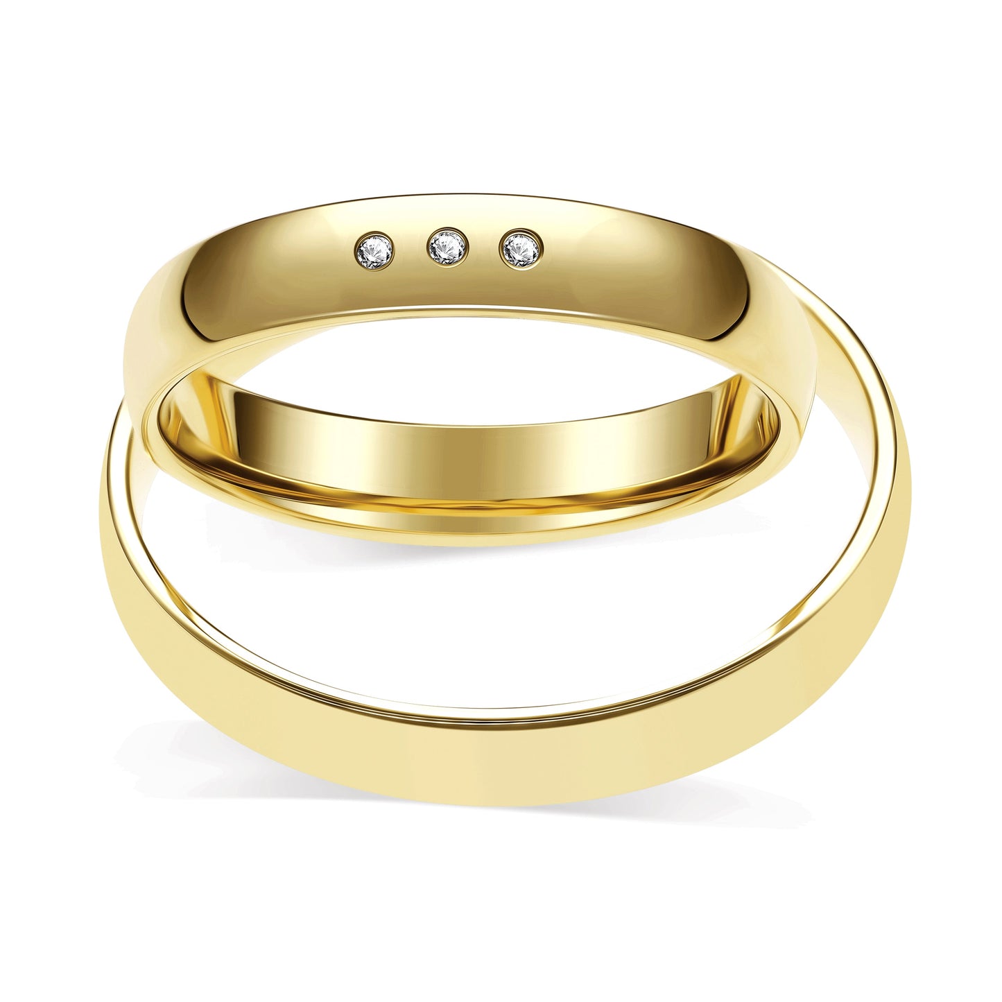 Klassisch 3.5 mm + 3.5 mm poliert - 0.015 ct. Diamanten