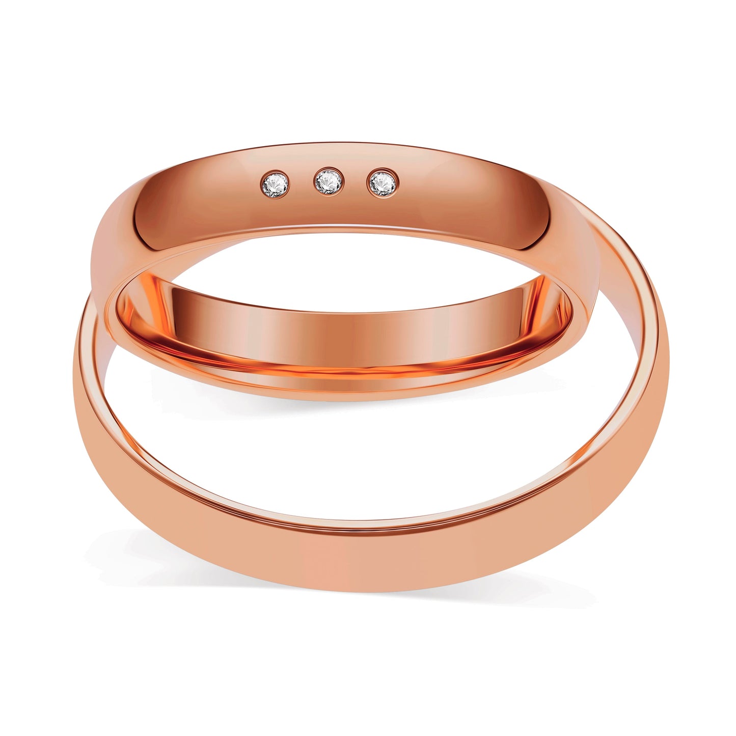 Klassisch 3.5 mm + 3.5 mm poliert - 0.015 ct. Diamanten