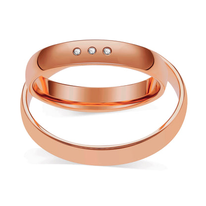 Klassisch 3.5 mm + 3.5 mm poliert - 0.015 ct. Diamanten