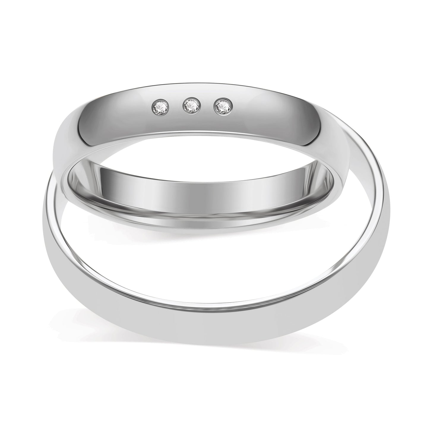 Klassisch 3.5 mm + 3.5 mm poliert - 0.015 ct. Diamanten
