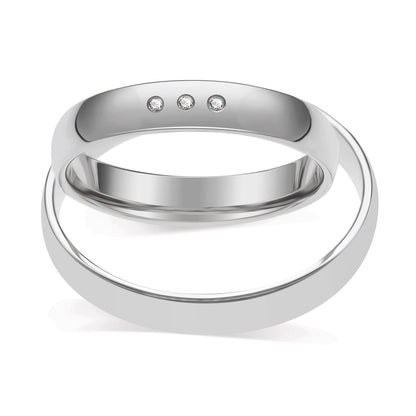 Klassisch 3.5 mm + 3.5 mm poliert - 0.015 ct. Diamanten