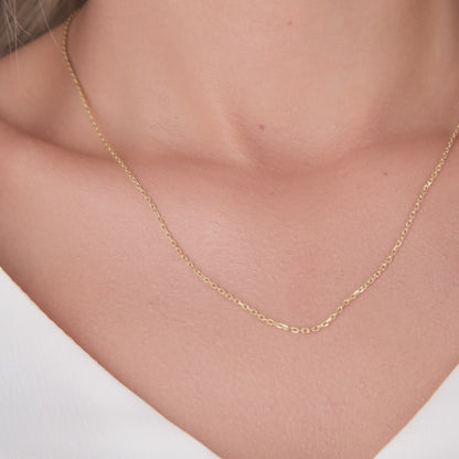 Halskette 14 Karat 585 Gold Ankerkette für Frauen – Feine Echtgold Damen Halskette