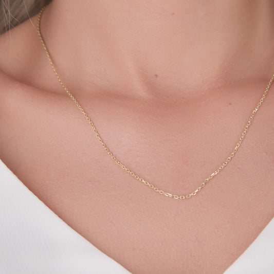 Halskette 14 Karat 585 Gold Ankerkette für Frauen – Feine Echtgold Damen Halskette