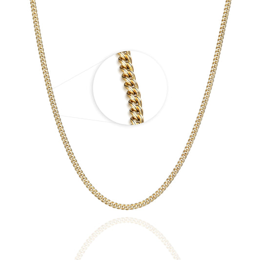 Halskette 14 Karat 585 Goldkette Panzerkette – Feine Echtgold Damen Halskette