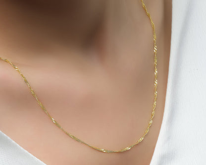 Halskette 14 Karat 585 Goldkette Modell "Forza" – Feine Echtgold Damen Halskette