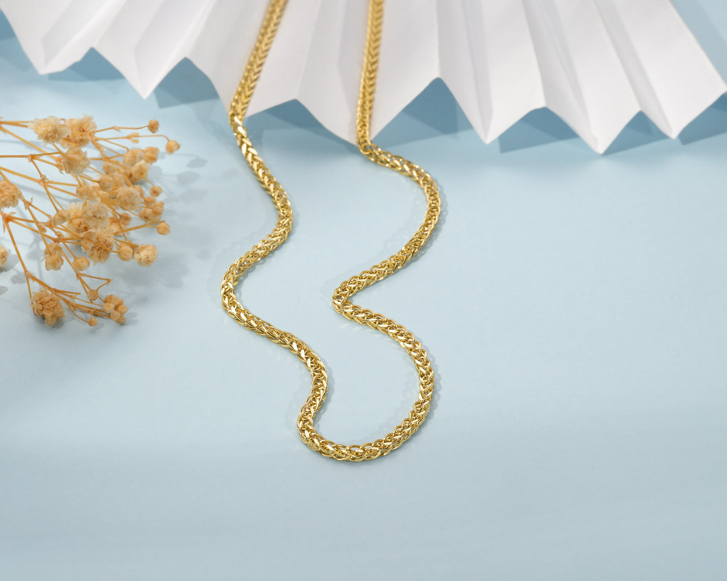 Halskette 14 Karat 585 Goldkette Modell "Panzer"  – Feine Echtgold Damen Halskette