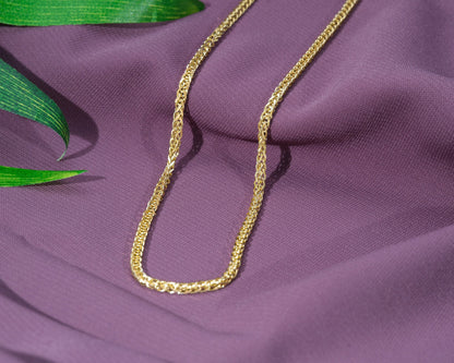 Halskette 14 Karat 585 Goldkette Modell "Panzer"  – Feine Echtgold Damen Halskette