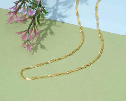 Halskette 14 Karat 585 Goldkette Modell "Forza" – Feine Echtgold Damen Halskette