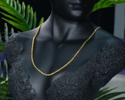 Halskette 14 Karat 585 Goldkette Modell "Panzer"  – Feine Echtgold Damen Halskette